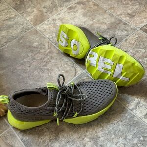 Women's Sorel Olive/Lime Kinetic Impact Lace Sneaker